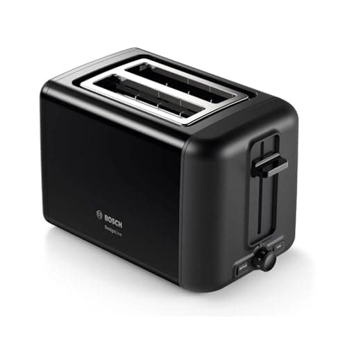 Image of Bosch TAT3P423GB DesignLine Toaster, Stainless Steel, 970 W, Black