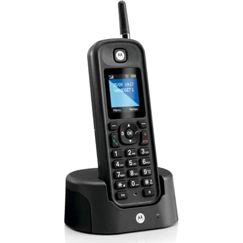 Image of Motorola - O201 DECT Cordless Landline Phone, Caller ID, Backlight, 200-Number Phonebook, Long Range, Hands-Free, Ideal for Outdoor Use, Black