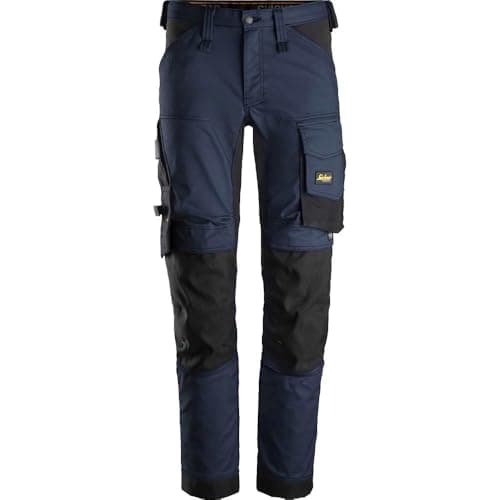 Image of Snickers 6341 Mens Allround Work Stretch Slim Fit Trousers Navy/Black 33" 30"