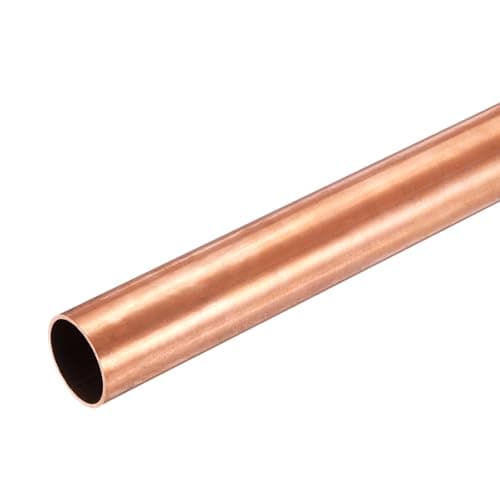 Image of sourcing map Copper Round Tube, 22mm OD x 1mm Wall Thickness x 300mm(11.8") Length Pure Copper Tube Seamless Metal Straight Pipe Tubing for DIY Crafts Industry Construction