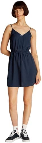 Image of Tommy Jeans Women’s Essential Strap Mini Dress, Blue (Dark Night Navy), S