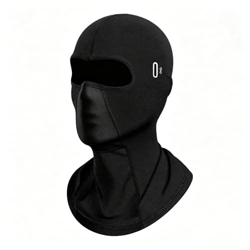Image of wadafen Ski Balaclava Black Mask Winter UV Protector, Motorcycle Balaclava Windproof Unisex with Glasses Hole, Cycling Balaclava for Skiing, Motorcycle, Bicycle
