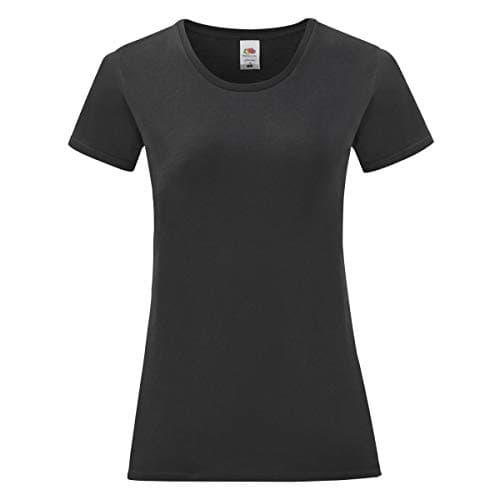 Image of Fruit of the Loom Womens/Ladies Iconic T-Shirt (XXL) (Black)