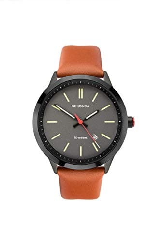 Image of Sekonda Mens Analogue Quartz Watch with Brown Leather Strap 1828
