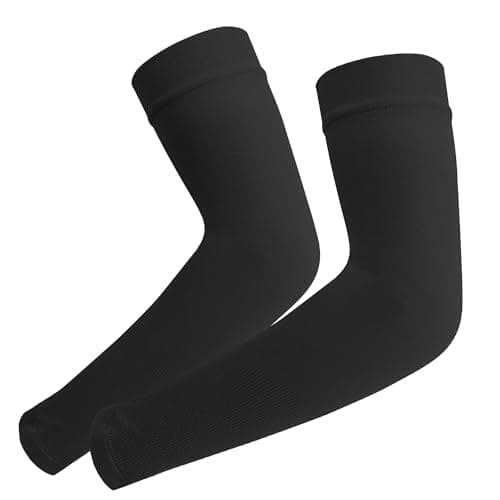 Image of Arm Sleeves for Men and Women - UV Protection, Compression, Tattoo Cover, Warmers - Black 1 Pair