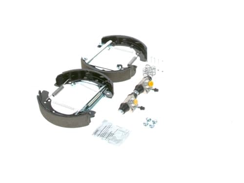 Image of Bosch KS682 Kit Super Pro - Rear drum brake kit - 1 pre-assembled set, 2 wheel brake cylinders, 4 brake shoes
