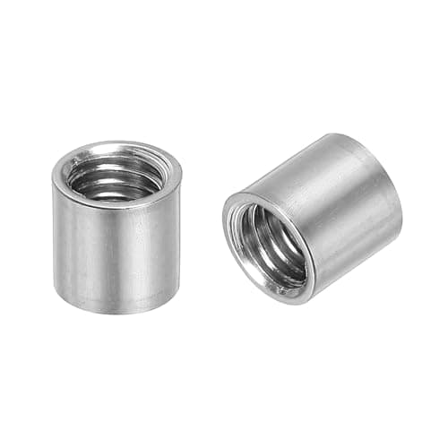 Image of sourcing map 5Pcs M8 Round Connector Nuts, 304 Stainless Steel Coupling Nut 10mm/0.39" Length Sleeve Rod Bar Stud Nut for Bracket, M8x10x10mm