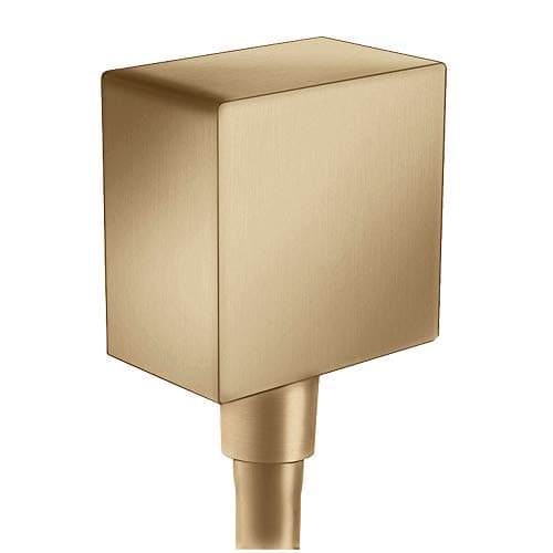 Image of Hansgrohe Fixfit Wall Outlet Square With Non-Return Valve, Brushed Bronze, 26455140