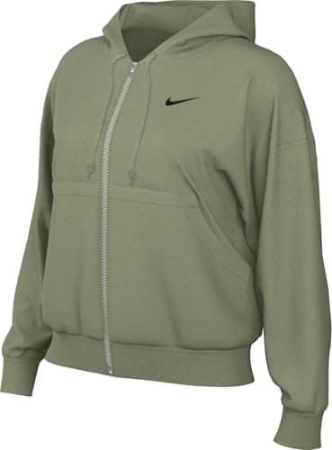 Image of NIKE DQ5758-386 W NSW PHNX FLC FZ OS HOODIE Sweatshirt Women's OIL GREEN/BLACK Size XL