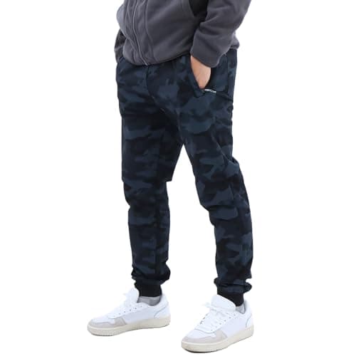 Image of LY4U Tracksuit Bottoms Men, Camouflage Joggers with Zip Pocket, Cosy Breathable Gym Trousers with Elastic Waist, Casual Sweatpants for Running Training, Black M