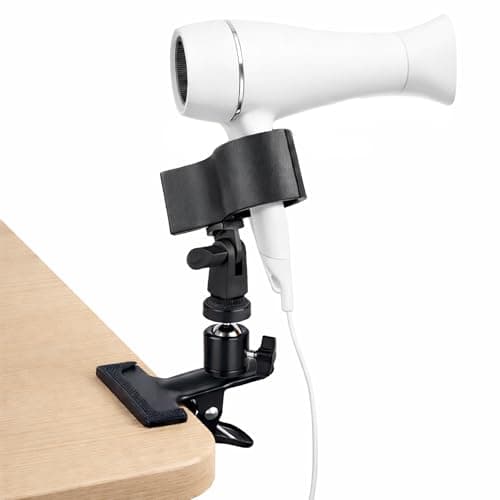 Image of Simaixing Hands Free Blow Dryer Holder Adjustable Hair Dryer Stand with Strong Clamp and Flexible 360 Degree Rotating Hairdryer Holder for Bathroom Accessories Easy Installation (1 PCS)