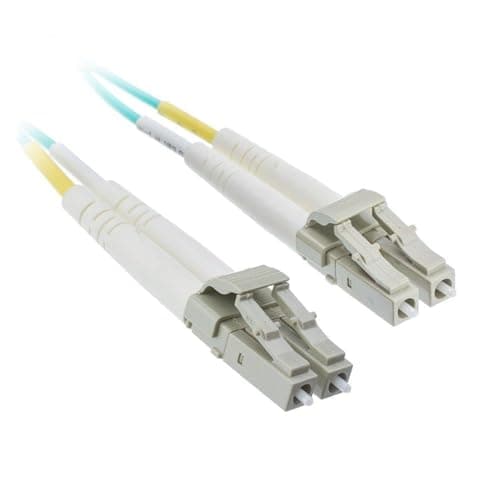 Image of ACL 9.84 Feet (3 Meter) LC to LC 10 Gigabit Aqua OM4 Fiber Optic Cable, Multimode, Duplex, 50/125, 4 Pack