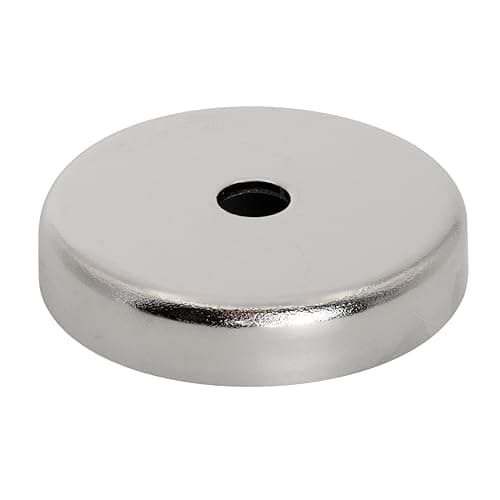 Image of Ferrite Pot Magnet for Arts, Crafts, Model Making, DIY, Hobbies, Office, and Home - 50mm dia x 10mm thick x 8.5mm hole - 15.8kg Pull - Pack of 10