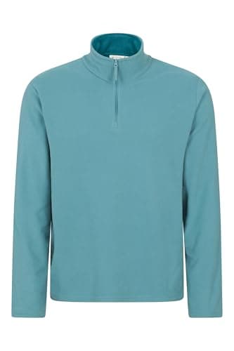 Image of Mountain Warehouse Camber II Mens Half-Zip Fleece - Lightweight & Quick Dry, Breathable Antipill Microfleece - For Spring Summer, Outdoors, Travelling & Hiking Bright Blue L
