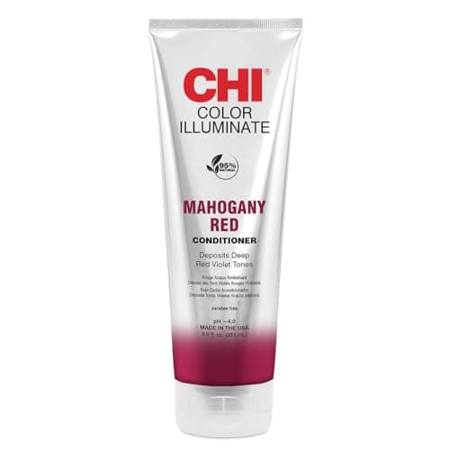 Image of CHI Ionic Color Illuminate Conditioner, Mahogany Red, Color Enhancing Conditioner, 251 ml