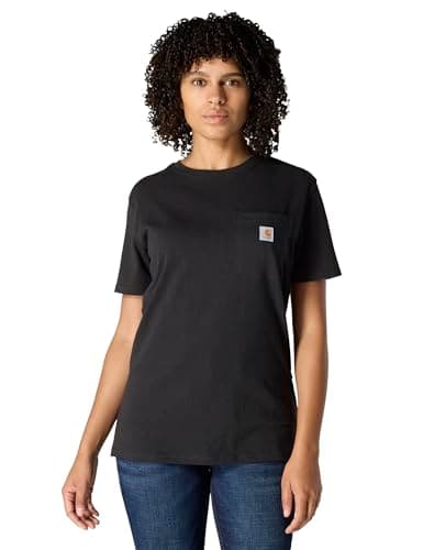 Image of Carhartt, Women's, Loose Fit Heavyweight Short-Sleeve K87 Pocket T-Shirt, Black, M