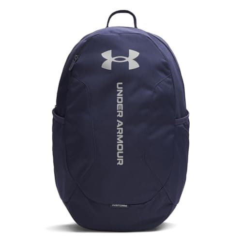 Image of Under Armour Unisex Hustle Lite Backpack, Durable Outdoor Backpack With Water-Repellent Design, Essential Gym Bag with Reinforced Bottom Panel,Midnight Navy / / Steel,OSFM