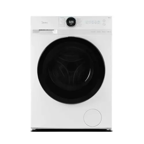 Image of Midea MF20EW100WB Freestanding Washing Machine, BLDC Motor, Bright LED Display Lunar Dial, Steam, Allergy Care, Half-Load, Add Garment, Delay Start, Child Lock, App Control, 10kg White