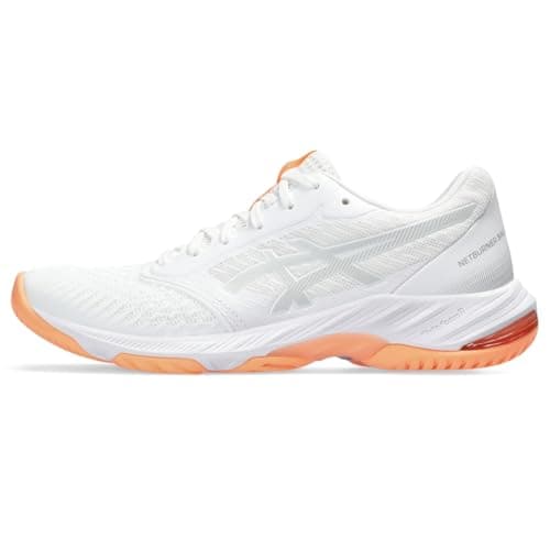 Image of Asics Women's Netburner Ballistic FlyteFoam 3 Volleyball Shoe, White/Glacier Grey, 12