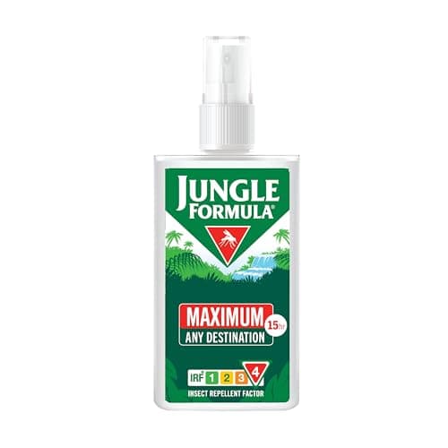 Image of Jungle Formula Maximum Strength Insect Repellent Pump Spray (90ml - 50% DEET) - Up to 9 Hour Protection Against Mosquitoes, Ticks & Biting Insects - Mosquito Repellent for Travel & Domestic Use