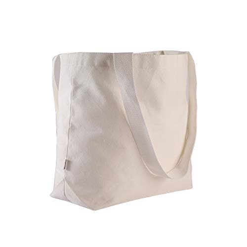 Image of Augbunny Durable 100% Cotton 12oz Canvas Heavy Duty Extra Large Grocery Bag Beach Tote Shopping Bag Multi Purpose Tote.