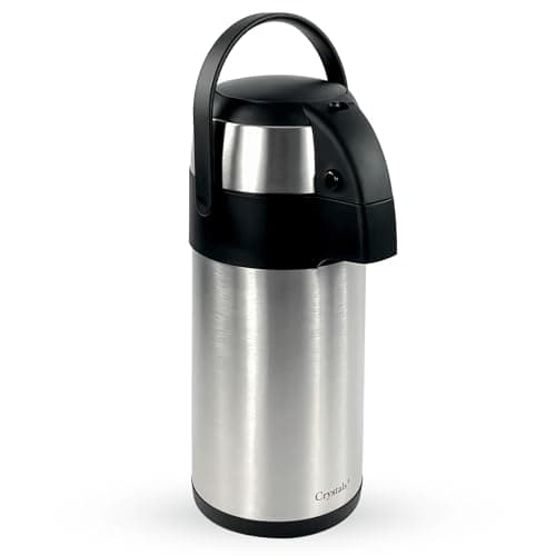 Image of 3L / 5L Air Pot Drink Tea Coffee Flask with Pump Action, Vacuum Insulated, Safety Lock & Carry Handle (3L Air Pot Flask)