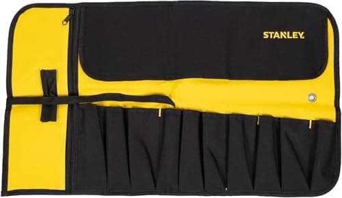 Image of STANLEY Denier Tool Pocket Roll, Multi-Pockets Storage Organiser for Tools and for Small Parts, 1-93-601
