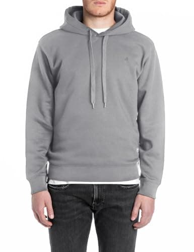 Image of Replay Men's Hoodie, 093 Lead Grey, L