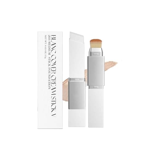 Image of 2-in-1 Foundation Stick with Brush - Long-Lasting Concealer & Foundation for Flawless Coverage - Waterproof, Sweat-Proof, Lightweight & Breathable - Special Occasions (Natural)