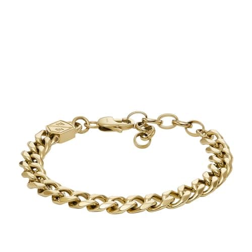 Image of Fossil Men's Bold Chains Gold-Tone Stainless Steel Chain Bracelet, JF04616710