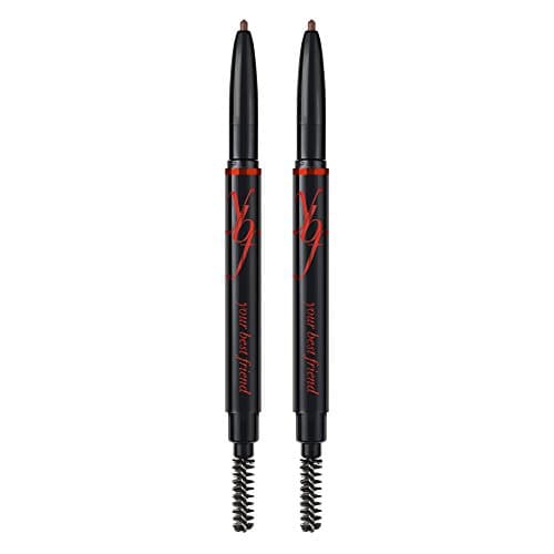Image of ybf Beauty Universal Automatic Eyebrow Pencil Duo - For All Natural Hair Colors & Skin Tones - Dual-Ended Brow Pencil With Spoolie Brush - Paraben-Free and Cruelty-Free - Taupe - 2 x 0.005 Oz