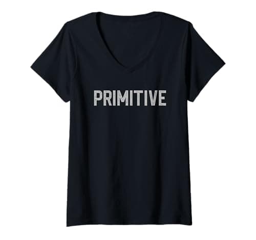 Image of Womens Witty, Bold and Sarcastic Grunge Style Simple Primitive Text V-Neck T-Shirt