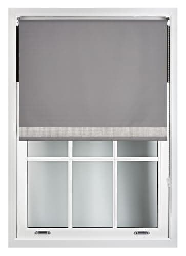 Image of FURNISHED Diamante Edge Blackout Roller Blinds - Black Out Thermal Fabric Insulated Window Blind with Decorative Diamante Glitter Trim, Fuchsia Up to 60W x 165L cm