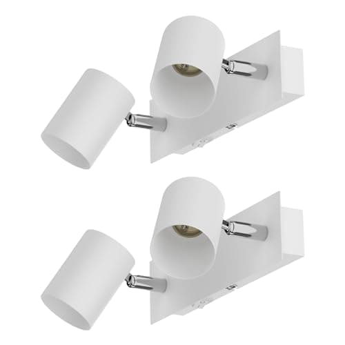 Image of ledscom.de 2 Pieces Wall Light WAIKA, 2-Light, Switch, White matt, Angular, 2X GU10 max. 60W