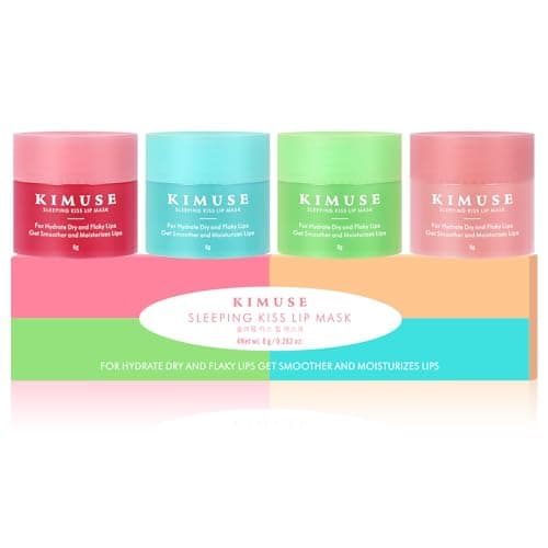Image of KIMUSE Lip Sleeping Mask Set, Overnight Treatment Lip Care Products Moisturize & Nourish, Cracked Dry Lips, Intense Hydration with Shea Butter