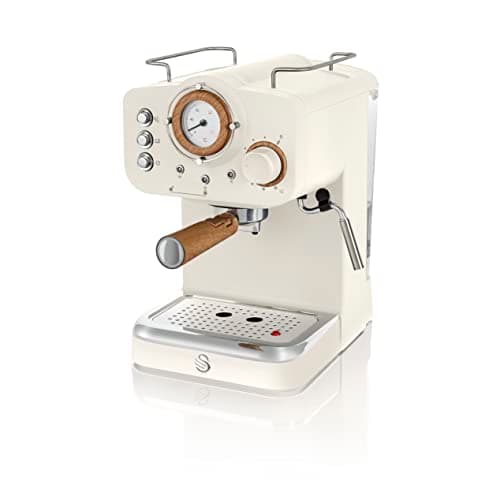 Image of Swan Nordic Espresso Machine, White, 15 bar Pressure, Milk frother, 1.2L Tank, Scandi Style, SK22110WHTN