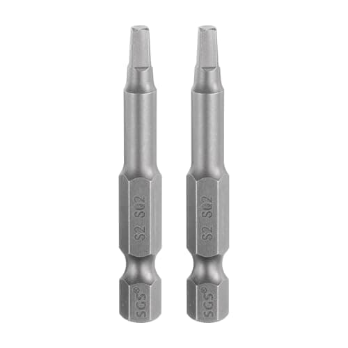 Image of sourcing map 2pcs Square Screwdriver Bit SQ2 1/4" Hex Shank 50mm/2" Length Magnetic 4 Point Hex Bits S2 Steel Industrial Grade Electric Screw Driver Bit 5.5mm Rod