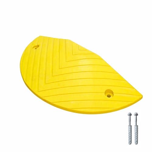 Image of Berry Reflective Speed Ramp Yellow Side Section 250x550x75 MM | Heavy-Duty 4.6 KG Non-Slip PVC Speed Bump with Reflective Strips | Modular Speed Breaker for Driveways, School Zones & Parking Areas