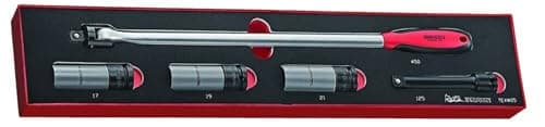 Image of Teng Tools 5-Piece Wheel Removal Tool Set (17, 19, 21mm, 1/2" Drive)