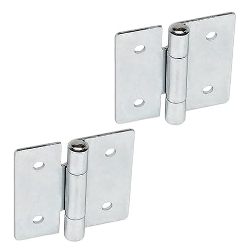 Image of Ganter Standard Elements Metal Hinges, Galvanised Steel, Pack of 2 Galvanised Blue Passivated, Silver, GN 136-ST-40-40-B