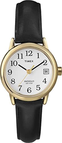 Image of Timex T2H341 Ladies Classic Watch with Black Leather Strap
