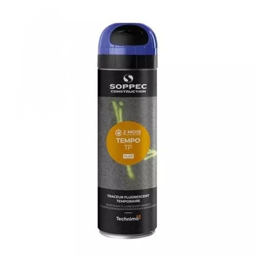 Image of Soppec Blue Tempo TP Temporary Short Term Marking Survey Spray Paint 500ml