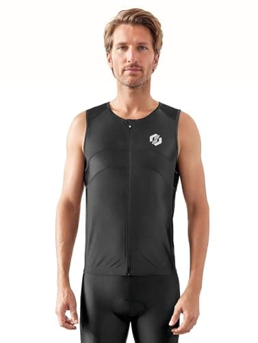 Image of SLS3 Triathlon Men`s FX Tri Top | 3 Pockets | Full Zipper | Jersey | Singlet | Tank | Shirt | Designed by Athletes (Solid Black, X-Large)