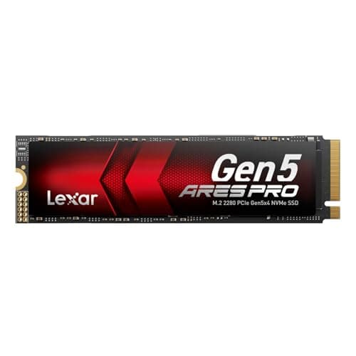 Image of Lexar ARES PRO 2TB Gen5 NVME M.2 SSD, PCIe 5.0 x 4 Internal SSD, Up to 14,000 MB/s Read, for AI Applications, AAA Gaming, Video Editing, Compatible with PC, Laptops & PS5, 5 Year Limited Warranty