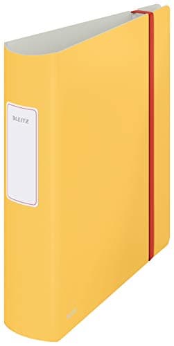 Image of Leitz 180 Active Lever Arch File, 500 Sheet Capacity, 82 mm Spine, Cosy Range, A4, Warm Yellow, 10380019