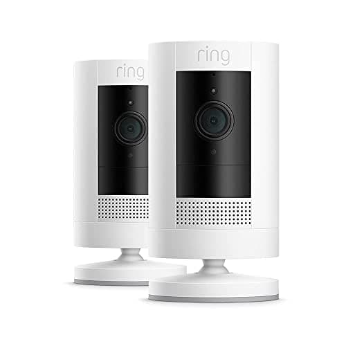 Image of Ring Outdoor Camera Battery (Ring Stick Up Cam Battery) | HD wireless outdoor Security Camera with Two-Way Talk system and Wifi, Works with Alexa | Alternative to CCTV | White | 2 Cameras
