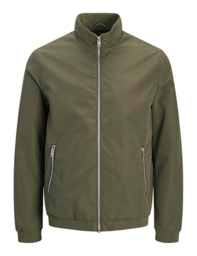 Image of JACK & JONES Mens Jjerush Harrington Bomber Noos, Dusty Olive, L UK