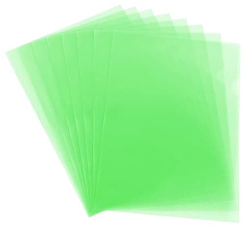 Image of 50 Pcs - Green A4 Cut Flush Plastic Folders Open Top & Side Cut Flush File Cover Sleeves Gloss & Plain 12mm L-Type Project Pockets Report File Document Storage Wallet Sheet Protectors