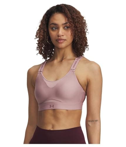 Image of Under Armour Women's UA Infinity High Sports Bra, (673) Tourmaline Pink / / Maroon Mist, D/DD (L)