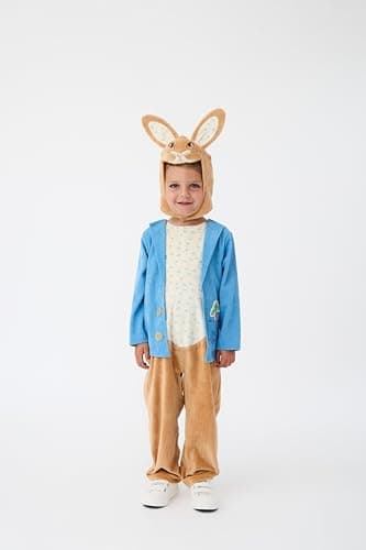 Image of Blues Group Officially Licensed Peter Rabbit Unisex Kids Full Suit Costume | World Book Day, Dress-Up, and Role Play | Ages 3-8| (4-6 Years)